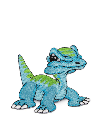 Applikation - Aufbügler - Dino - blau